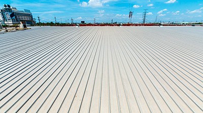 A white commercial roof.