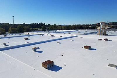 coated commercial roof